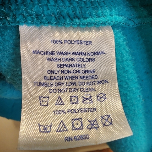 Land's End Teal Fleeces quarter zip pullover sweater size 10-12 - Picture 9 of 10